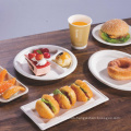 disposable biodegradable food tray dishes sugarcan cake plate for children birthday party